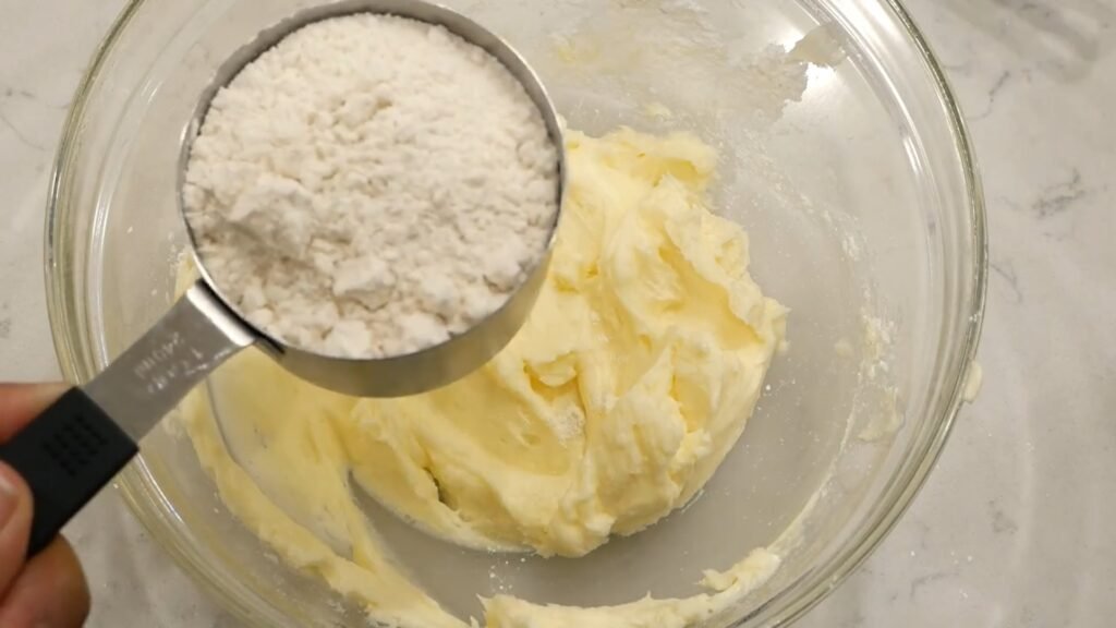 3 Ingredient Shortbread Cookies Add flour to butter