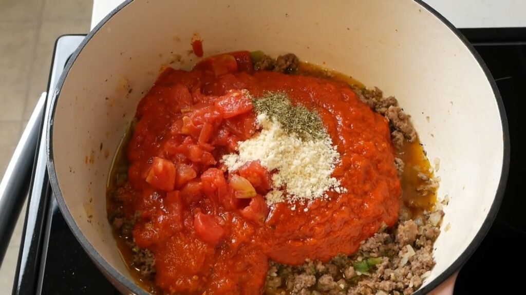 All ingredients are in the pot