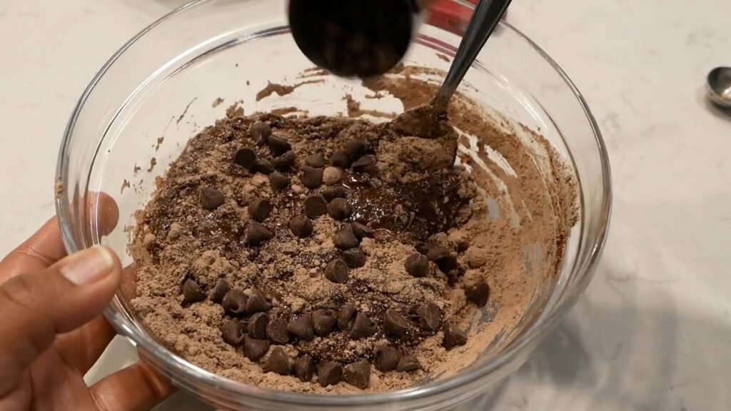 Folding in chocolate chips