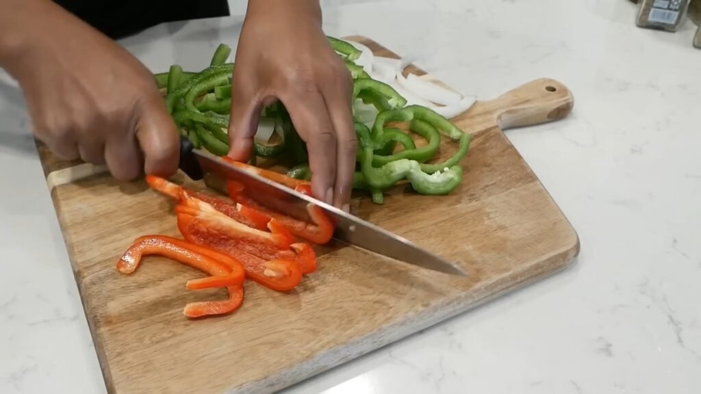 Southern Baked Turkey Wings (Tender & Fall-Off-the-Bone) Chopping vegetables