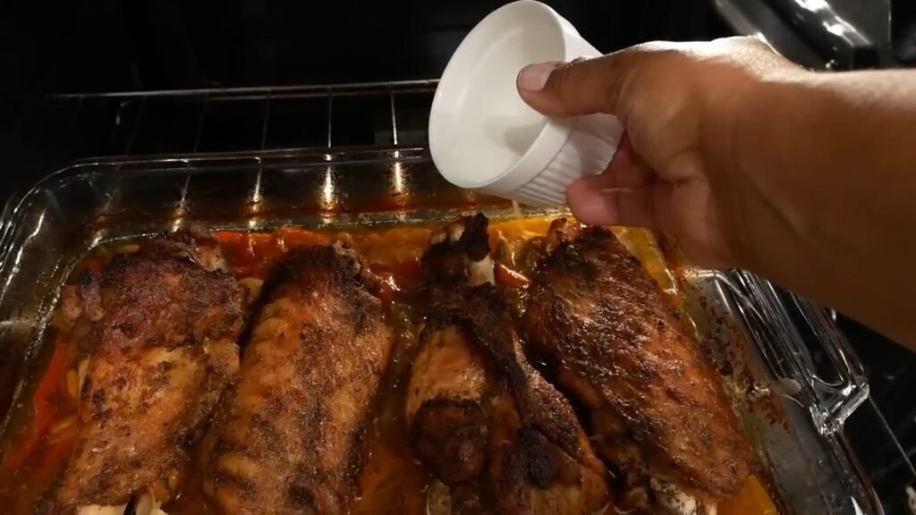 Southern Baked Turkey Wings (Tender & Fall-Off-the-Bone) Adding slurry to the broth