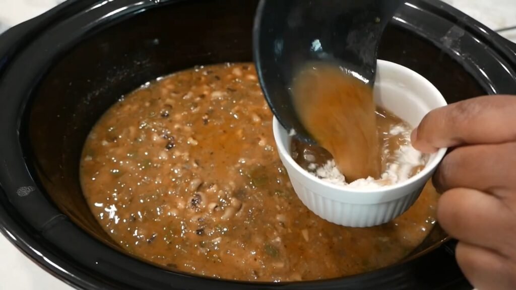 Slow Cooker Black-Eyed Peas Making cornstarch slurry
