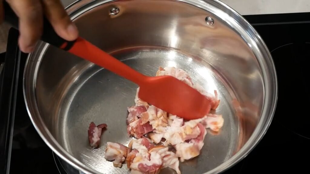 Creamy Potato Soup Recipe Cooking the bacon